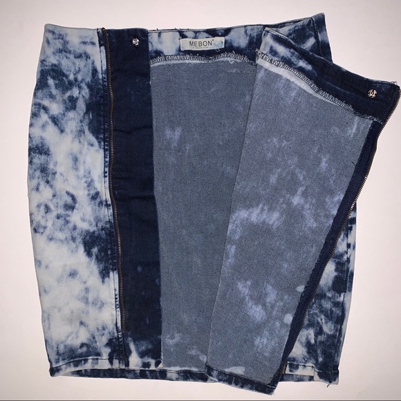 3/$25 Mebon by Machine Jeans Acid Wash Denim Skirt - Picture 2 of 4